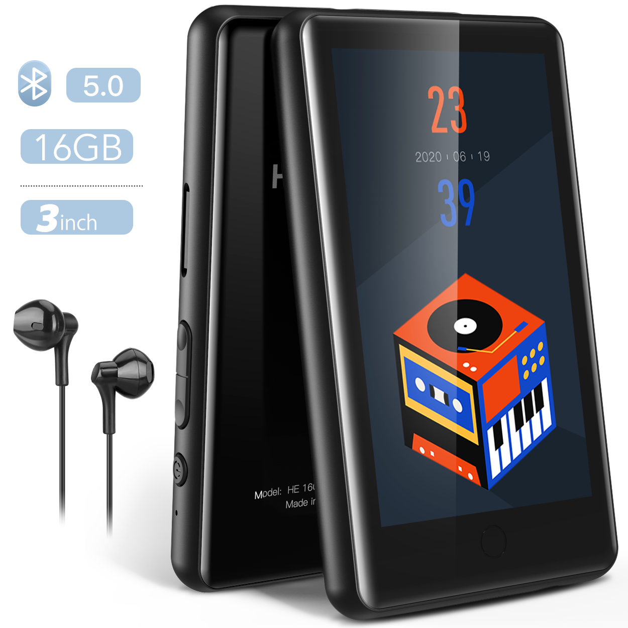 Hommie 16GB 3.0" IPS Full Touch MP4 Player & 1080P HD Full F