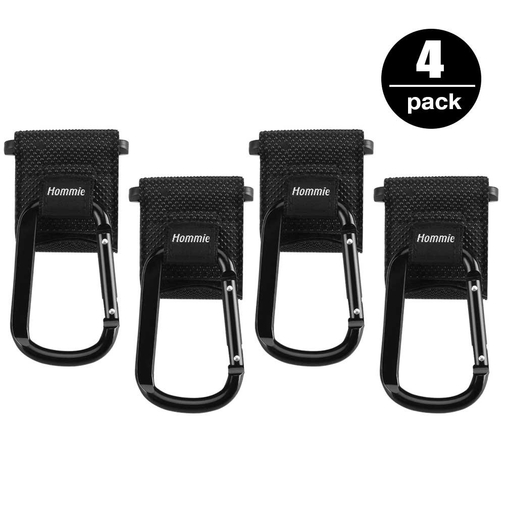 Hommie 4 pcs Buggy & Stroller Hooks, Buggy Clips Shopping Bag and