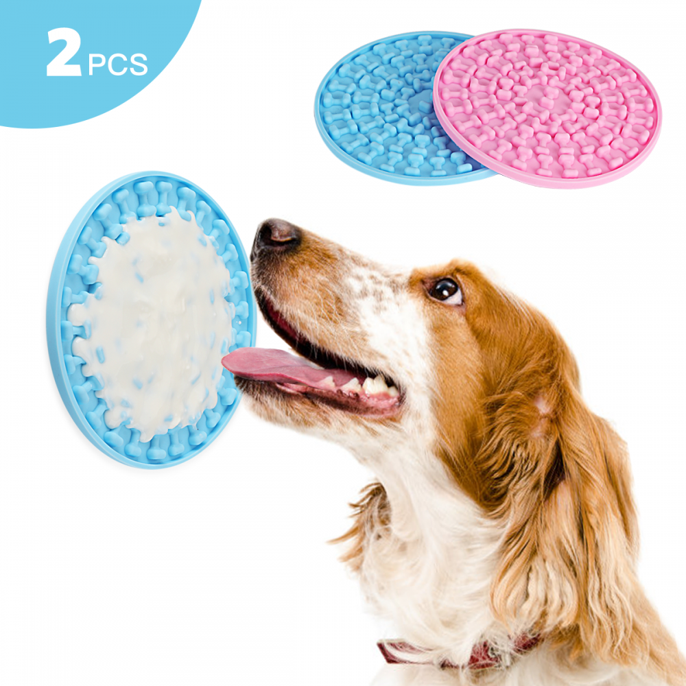 Lick Mat for Dogs, Peanut Butter Slow Feeder for Pet, Dog Lick Pad for  Anxiety Relief, Treats & Grooming, Great for Pet Training in Shower , 2Pcs  