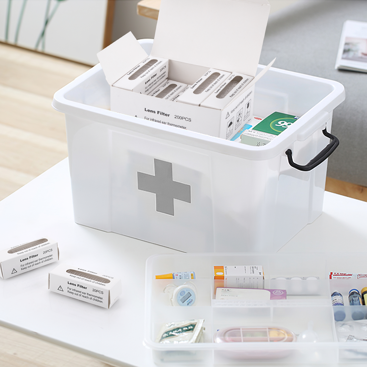 200 Pcs Ear Thermometer Probe Covers, Refill Caps, Lens Filters