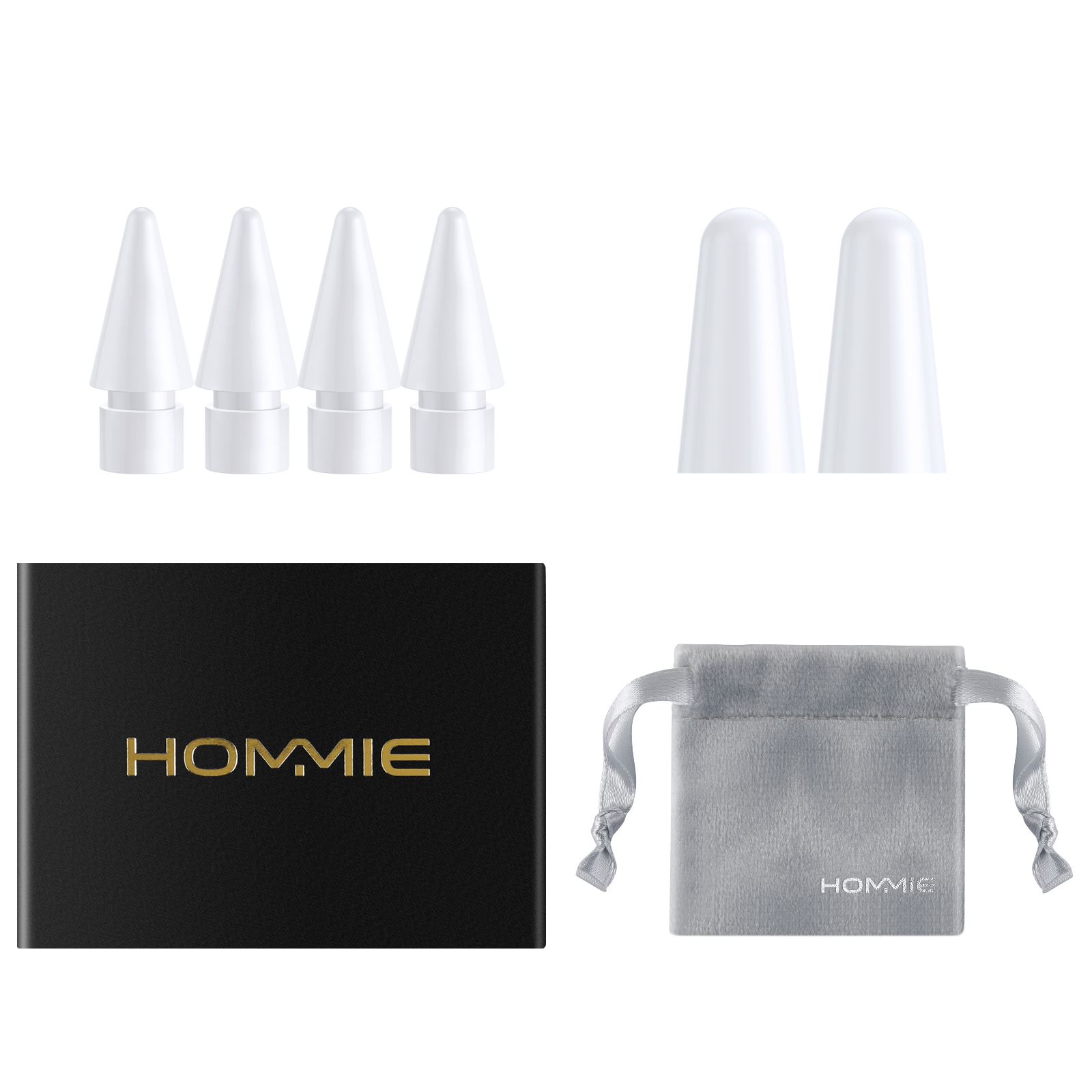Blanco Puntas de Recambio para Lapiz Hommie 5 Pack Hommie Puntas Repuestable para Lápiz iPad de Hommie 