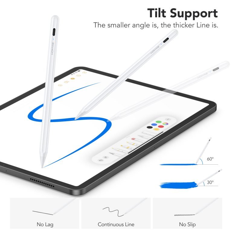 IPad Pen, Hommie 1.0mm Touch Pen for iPad Pro 2021 with Palm Rejection